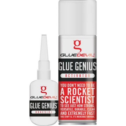 GlueDevil Glue Genius Adhesive and Activator Kit – Fast Bonding Glue for DIY and Industrial Use