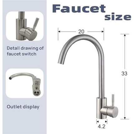AIYI Stainless Steel Kitchen Sink Mixer